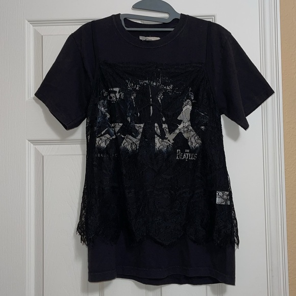 LF Furst Kind Graphic T-shirt Lace Overlay - The Beatles - Picture 1 of 9